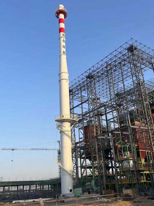 內(nèi)蒙古奈曼旗生活垃圾焚燒項(xiàng)目60米套筒自立式鋼煙囪工程(口徑DN1900mm,高度60米)